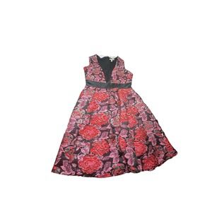 Women’s Dress Size 14 New York & Co Eva Mendez Floral Sleeveless Pink A Line